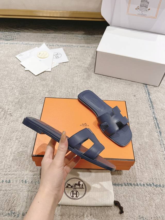 愛馬仕H拖鞋Oran凉鞋 手掌纹系列 ，天花板代购品质独家原版定制高端货 精致的油边工艺%脚感舒适越穿越好看！ 原版澳洲牛皮面&羊皮里垫材质 巴西订制级双层真皮