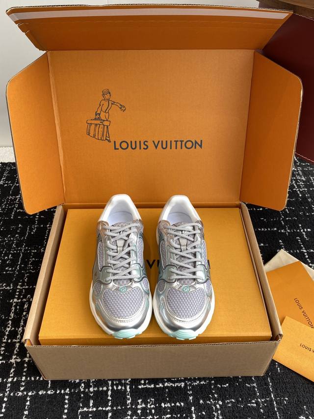 东莞代购级 官网同步盒包装 Lv Louis Vuitton Olympia 运动鞋融合网格面料与金属质感合成皮革等科技面料 轻盈 Ip注塑大底成就舒弹穿着体验