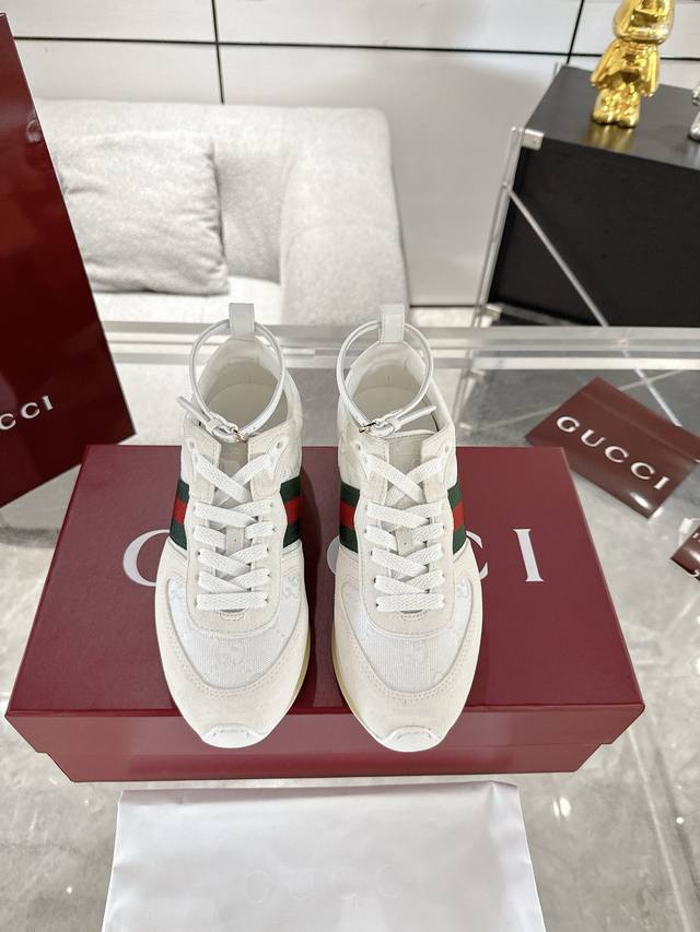 工厂P价 女装女鞋 运动原单 Gucci Re-Motion系列女士运动鞋 款号832918 Aaezm 9067 这款运动鞋设有可拆卸可调节踝部绑带，为202