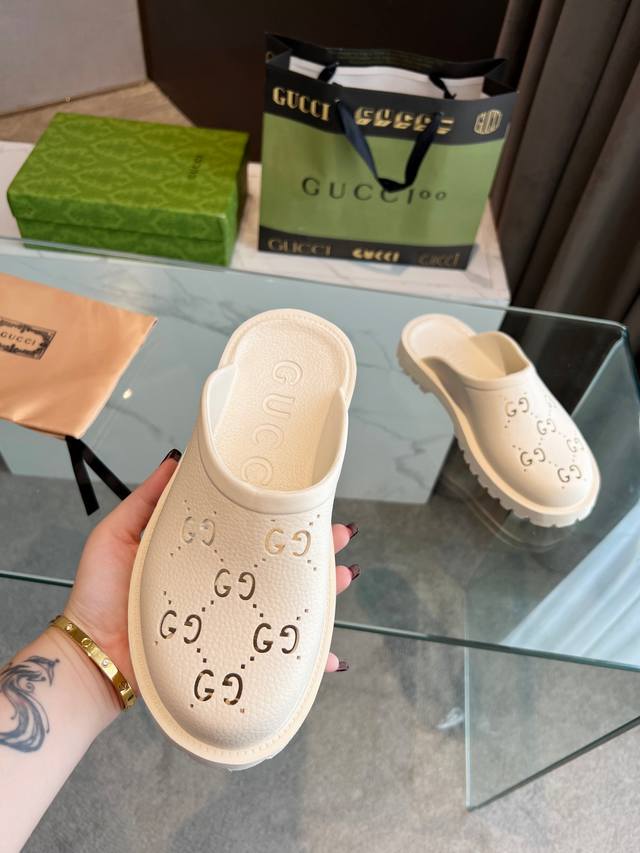 Gucci 古驰 专柜 早春专柜 最高限定 专柜上新 古驰冲孔雕花洞洞鞋 明星博主穿搭 小红书推荐 原版开模 代购版本原版冲孔雕花 水台：2.5Cm 5.0Cm