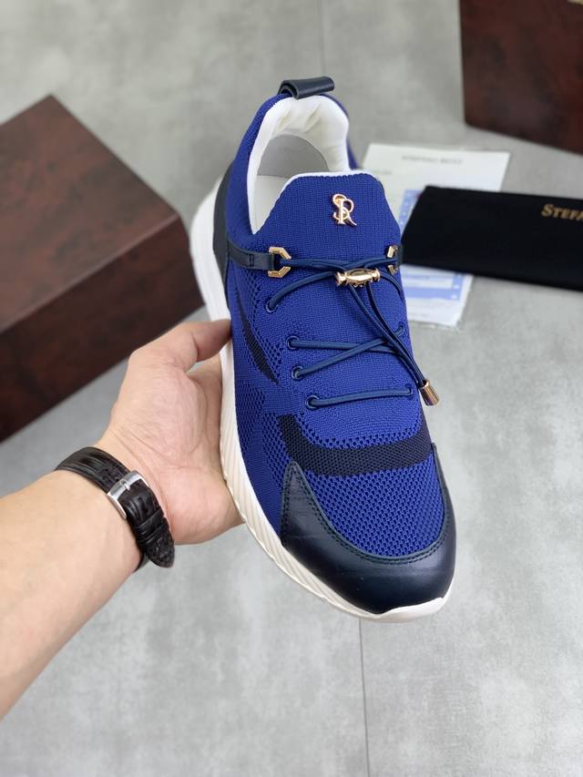 工厂P价P 实价 新款！原版品质Stefano Ricci 史蒂芬劳.尼治男士运动鞋，采用进口原版飞织鞋面，皮质柔软细腻，做工细节到位，鞋底原版设计，舒适度极好
