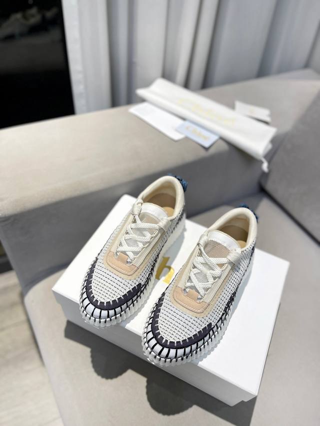 春夏Chloe 克洛伊Nama Sneaker彩虹系列运动鞋、容祖儿和孙怡宋茜明星同款、原材料是可再生物料制作、全手工缝马克线、肉眼可见皆是手工制造、环保与时尚