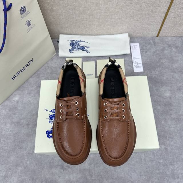 B家新品 Burber*Y 巴宝-莉 男士休闲便鞋 绅士之履，经典与质感的完美融合 经典设计，彰显品牌底蕴 采用进口全粒面头层小牛皮进口羔羊皮里 苯染头层牛皮鞋
