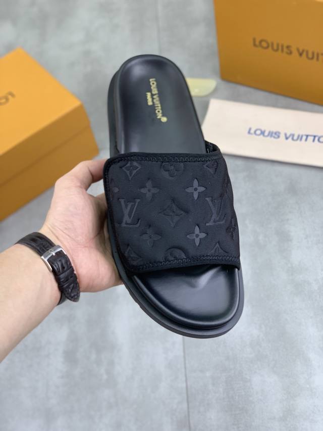 工厂P价P 实价 原单品质 Louis Vuitton 官网爆款路易威登 Lv男士拖鞋 同步发售 ！意大利进口原版面料 原厂特供原版底 码数：38-44 45定