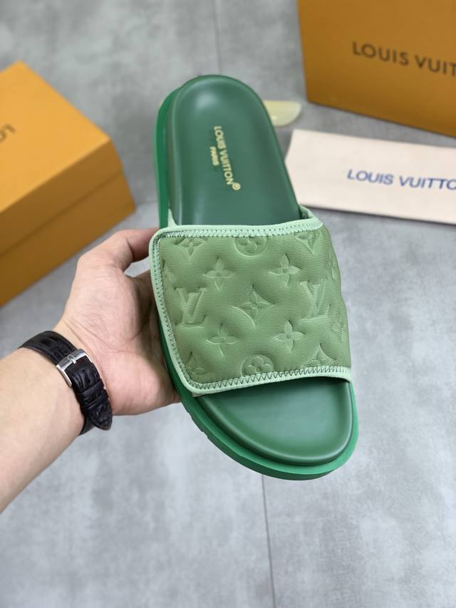工厂P价P 实价 原单品质 Louis Vuitton 官网爆款路易威登 Lv男士拖鞋 同步发售 ！意大利进口原版面料 原厂特供原版底 码数：38-44 45定