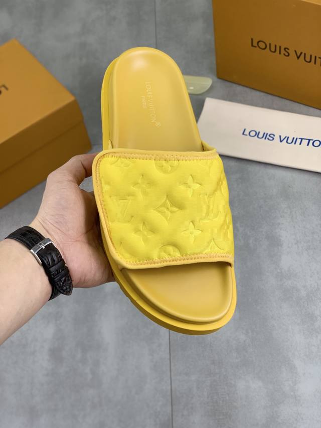 工厂P价P 实价 原单品质 Louis Vuitton 官网爆款路易威登 Lv男士拖鞋 同步发售 ！意大利进口原版面料 原厂特供原版底 码数：38-44 45定