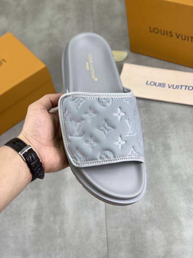 工厂P价P 实价 原单品质 Louis Vuitton 官网爆款路易威登 Lv男士拖鞋 同步发售 ！意大利进口原版面料 原厂特供原版底 码数：38-44 45定