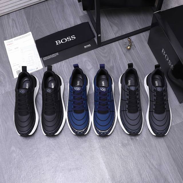 商品商标： ＢＯＳＳ 休闲鞋 正码码数: 38-44 45定做不退换 商品材料：网布拼接牛皮鞋面 网内里 牛皮鞋垫 橡胶大底