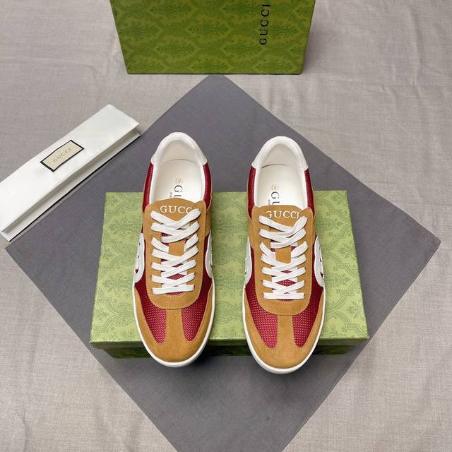 Gucci 古奇 新款男鞋高端品牌，最新時尚休闲男鞋，潮流百搭之款，轻松运动风，鞋面意大利进口头层牛皮 真皮内里 加超精细做工。原版个性时尚橡胶耐磨大底，上脚轻