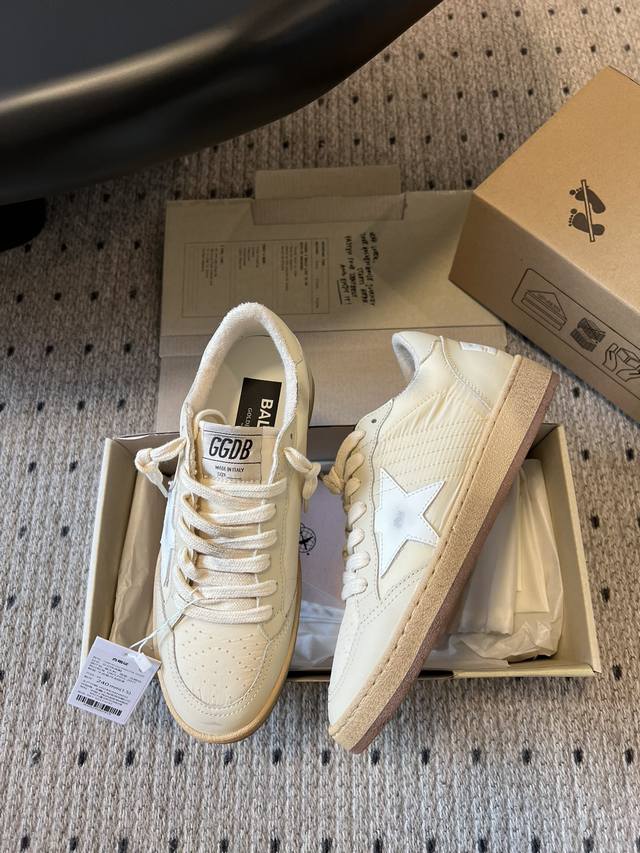 Ballstar 杏色原版复刻高版本.低端勿扰 Ggdb Ball Star 系列25Ss爆款情侣款厚底 明星私服上脚示范 ×就是这么百搭 ！再也不用担心洗鞋的