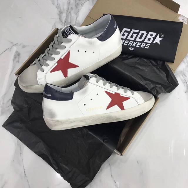 黑尾红星情侣款. 原单高版本.低端勿扰 Ggdb Star 小脏鞋高版本男女情侣款 新款单鞋Golden Gse Deluxe Brand Super Tar