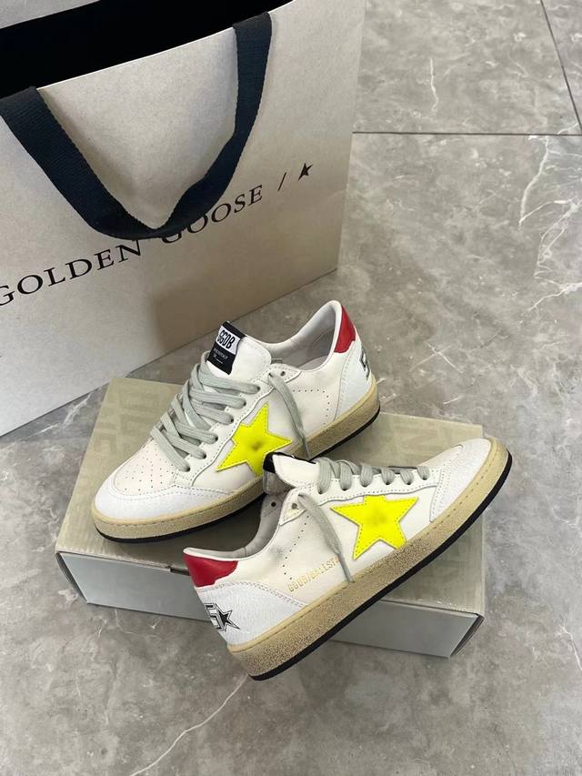 红尾黄星情侣款顶级代购高版本.低端勿扰 春夏新款Ggdb小脏鞋双色底厚底板鞋情侣鞋爆款# 此色只支持同色调码. Ggdb Ballstar 板鞋运动鞋 系列里最