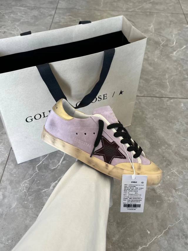 紫色情侣款.原单牛里高版本.低端勿扰！ 2025新款 Ggdb Star 小脏鞋黄金鹅脏脏鞋高版本男女情侣款单鞋Golden Gse Deluxe Brand