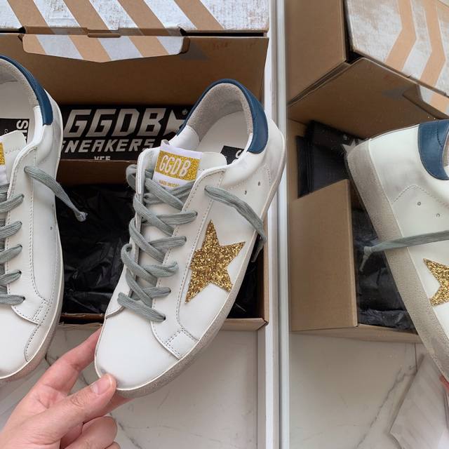 深蓝尾金星情侣款.代购原版复刻高版本！低端勿扰 Ggdb Star黄金鹅脏脏鞋高版本男女同款情侣鞋 2025新款小脏鞋爆款四季单鞋Golden Gse Delu