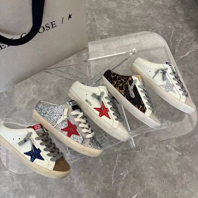 红色半拖情侣款# 原版复刻高版本.低端勿扰 Golden Goose Deluxe Brand 2025夏季新款Ggdb半拖小脏鞋Snerkers系列 鞋面:原
