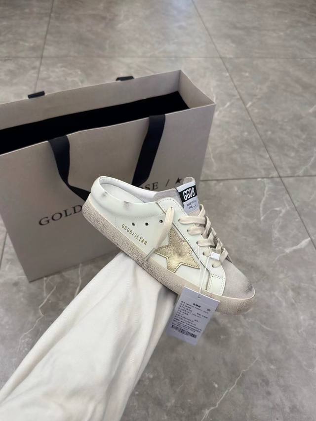 金星半拖情侣款# 原版复刻高版本.低端勿扰 Golden Goose Deluxe Brand 2025夏季新款Ggdb半拖小脏鞋Snerkers系列 鞋面:原