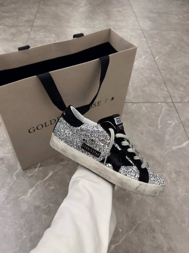 银格面黑尾黑星情侣款.代购原版复刻高版本！低端勿扰 Ggdb Star黄金鹅脏脏鞋高版本男女同款情侣鞋 2025新款小脏鞋爆款四季单鞋Golden Gse De