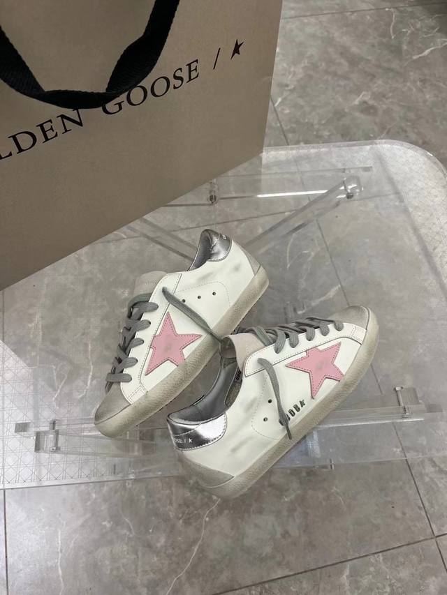 银尾粉星情侣款. 代购原版复刻高版本.低端勿扰 Ggdb Star黄金鹅脏脏鞋高版本男女同款情侣鞋 2025新款小脏鞋爆款四季单鞋Golden Gse Delu