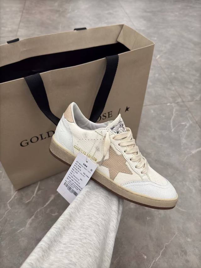 蜥蜴纹杏色星印花情侣款顶级代购高版本.低端勿扰 春夏新款Ggdb小脏鞋双色底厚底板鞋情侣鞋爆款# Ggdb Ballstar 板鞋运动鞋 系列里最显腿细的 上脚