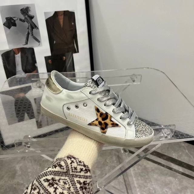 金尾豹纹星情侣款. 代购原版复刻高版本.低端勿扰 Ggdb Star黄金鹅脏脏鞋高版本男女同款情侣鞋 2025新款小脏鞋爆款四季单鞋Golden Gse Del