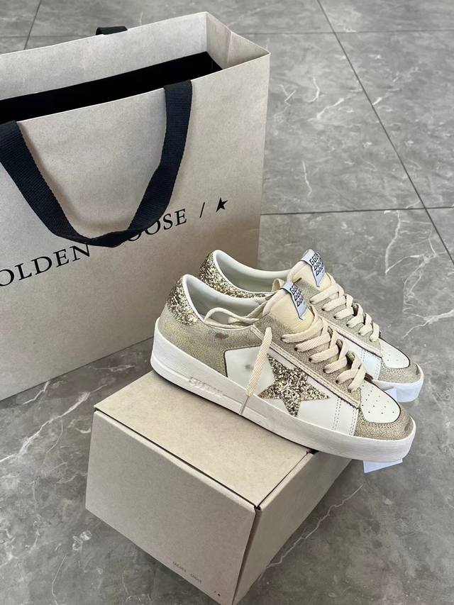 长期做货.订单询价 香槟金板鞋情侣款顶级代购高版本.低端勿扰 2025新款Ggdb Stardan系列小脏鞋情侣鞋厚底板鞋爆款 Golden Gse Delux