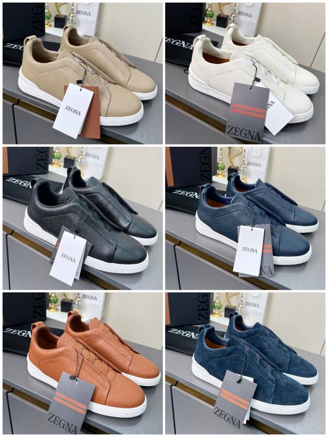 男鞋39-45，Ermenegildo Zegna 杰尼亚休闲鞋男鞋 Couture Triple Stitch 运动鞋限量款 Triple Stitch 是一