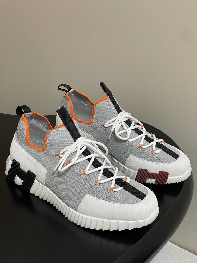 男20-顶级品质 配豪华包装礼品盒 Hermes 爱马仕H家 25新款Lift系列运动鞋网面免系带休闲鞋情侣款老爹鞋小白鞋 双色情侣款H运动鞋！鞋子本身重量很轻