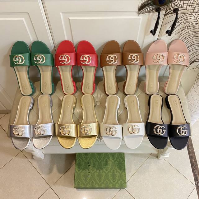 出厂价Pp橡胶底 ，真皮大底 ，古奇Gucci新款拖鞋，牛皮面，羊皮里，35-42码 43，44码定做不退换