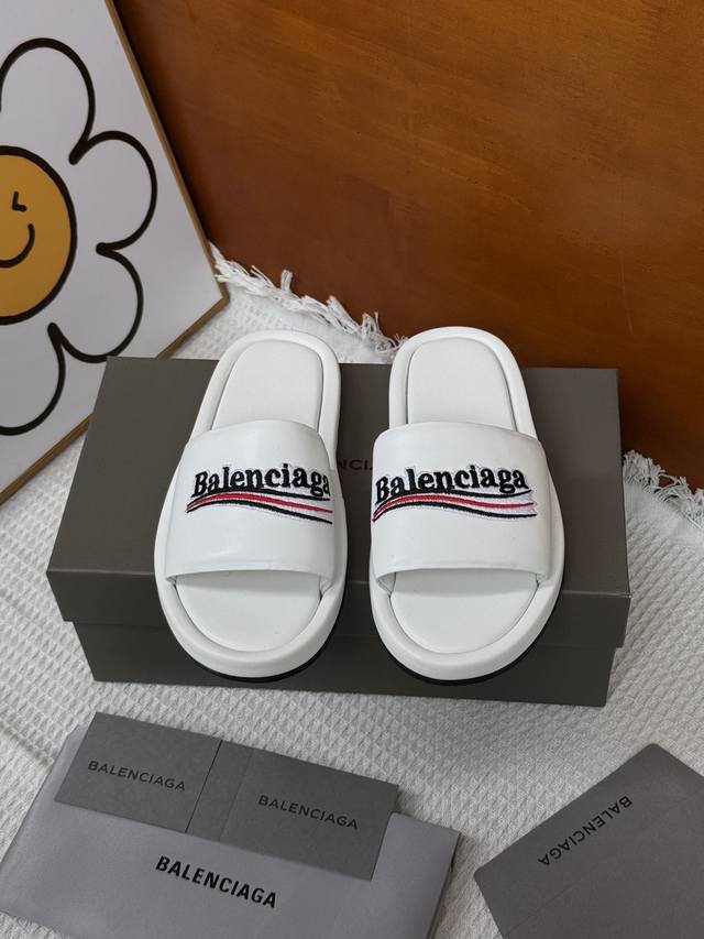 出厂价P Balenciaga Ss New Balenciaga巴黎世家 新款情侣厚底拖鞋顶级版本超火巴黎世家毛拖情侣尺码时装博主与欧美明星大爱款 冬季必备款