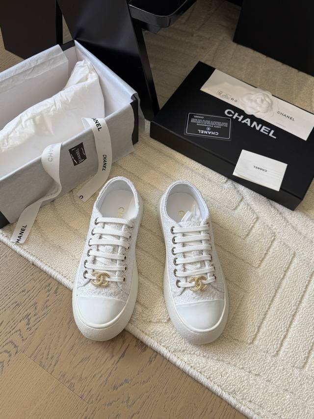 Chanel 25C新款大头饼干鞋 原版开发顶级版本 鞋面正品一致 内里羊皮 Tpu大底 非普通版本橡胶大底 Size:35-39 其他码数定做