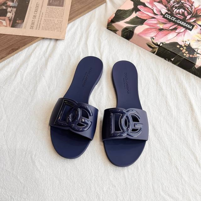 Size:35-41 新组合工艺，市面独家耐高温，不开胶 上新-独家Dg 1:1复刻 新款3D立体Logo平底拖鞋 细节处理完美 极致完美复刻 1鞋面：原版进口