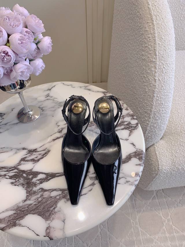 真丝 皮面 Saint Lauren* Ysl 杨树林新款高跟后空凉鞋 全新升级中跟版本 更稳更好穿 小姐姐的美丽尤物高跟鞋 优雅迷人性感 女人味十足 鞋面牛皮