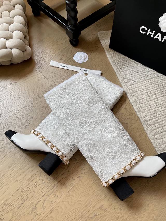 Chanel 25A新款链条长靴系列！ 顶级版本！抢先发售 鞋面牛仔布 网纱 羊皮 内里羊皮 真皮大底 原版定制链条！ 码数：34-41 34 40 41定制不