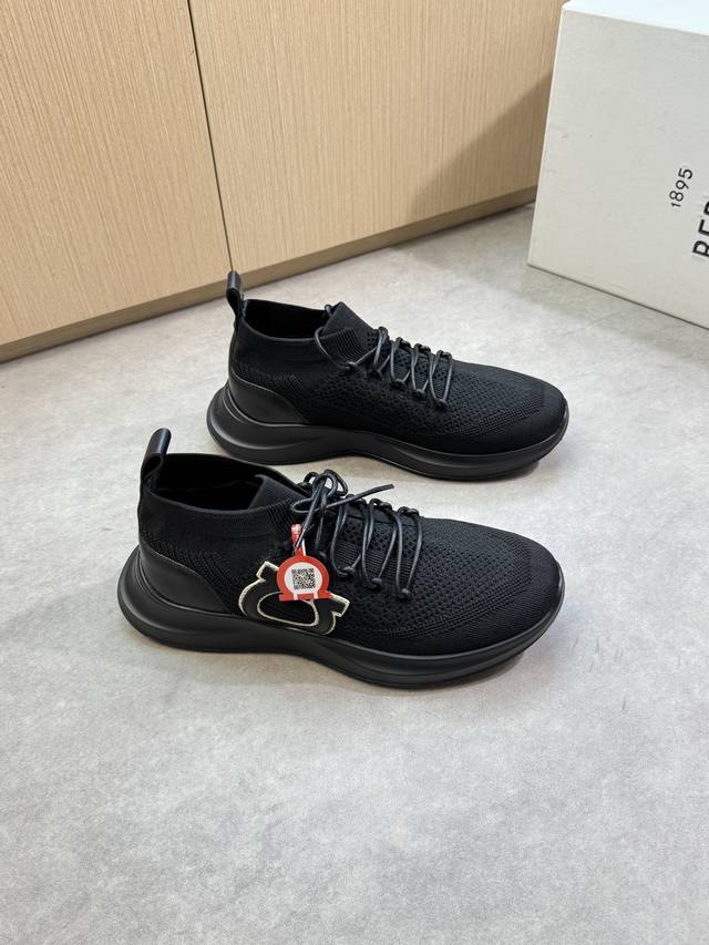 Ferragamo 菲拉格慕 -高端品质 原单 休闲运动鞋-鞋面：进口磨砂小牛皮、品牌加厚飞织 针织 布匹、鞋身车缝品牌Logo图腾-内里：垫脚；水染牛皮-大底