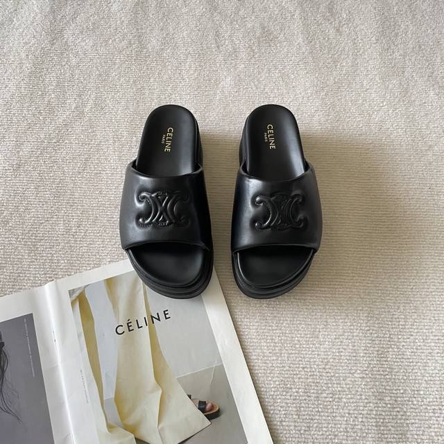 Celine 赛琳2025专柜 顶级专柜 初夏新品官网上新 独家首发 Celine 赛琳 凯旋门 25Ss 厚底拖鞋 Ceiline拖 拖鞋 Celine小红书