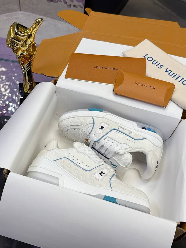 工厂P价P： 邮轮限定款 飞机盒10 Lv Tarine路易威登X Tyler 联名款 驴牌 L家 压花 情侣款 休闲 运动鞋 滑板鞋原版购入开发 路易威登 X