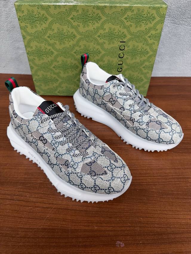 调工厂P价 男装男鞋 运动原单 Gucci 古奇 新款男鞋高端品牌，最新時尚休闲男鞋，潮流百搭之款，轻松运动风，鞋面意大利进口头层牛皮 真皮内里 加超精细做工。