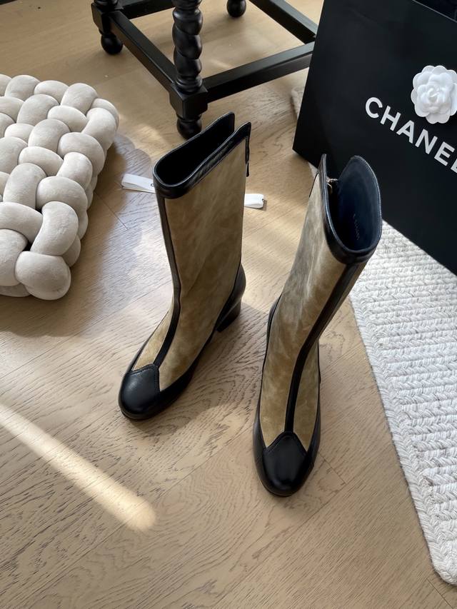Chanel 25A新款麂皮绒长靴系列！顶级版本！抢先发售鞋面羊皮 绒面内里羊皮 真皮大底码数：34-41 34 40 41定制不退不换