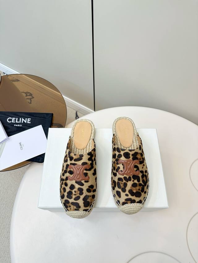 Celine｜思琳家25春夏最新款凯旋门渔夫鞋半拖 超多明星网红种草 专柜一鞋难求 经典永不过时的鞋型 简约的设计 极具辨识度的品牌调性 磨砂牛皮进口透气布Lo