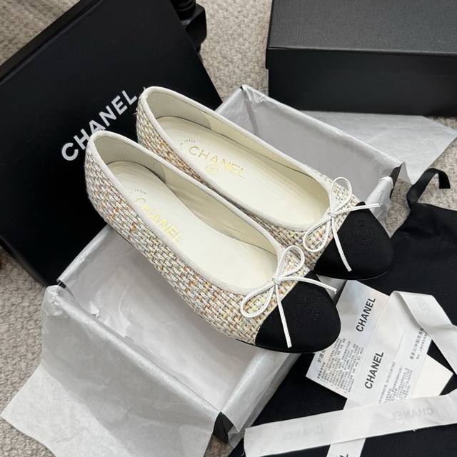 经典款 高版本 Chanel 25Ss 春夏顶级版本 Hk海外代购 原版1:1万年经典蝴蝶结 圆头芭蕾舞鞋 好品质不多 真正做到随便进出专柜无压力 无论楦型、皮