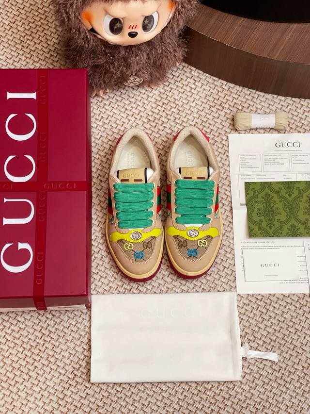 Gucci 新色小脏鞋 整双鞋子采购Zp开发打造，全部定制材料，独家开模大底，细节全部对版出货，连包装也做到跟正品一样。码数:35-44