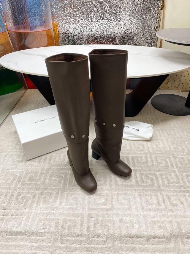出厂价P Paloma Wool 2025新款绝版复古美丽堆堆靴太美了，简直就是艺术多种穿法可解锁时髦精不能缺少的一双堆堆靴对版牛皮面料，牛皮内里，码数：35-
