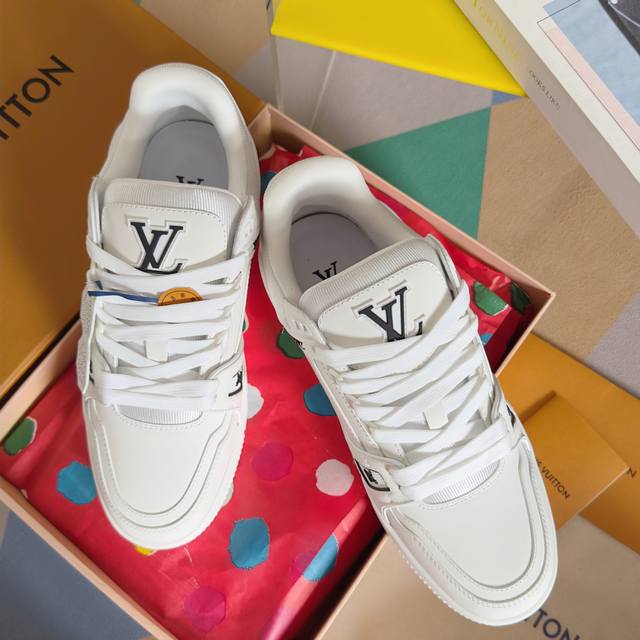 顶级版本：情侣款 Lv X Nigo 联名款Trainer路易威登 驴牌 L家 情侣款 休闲 运动鞋 滑板鞋原版购入开发 做货 本款 Lv Trainer 运动