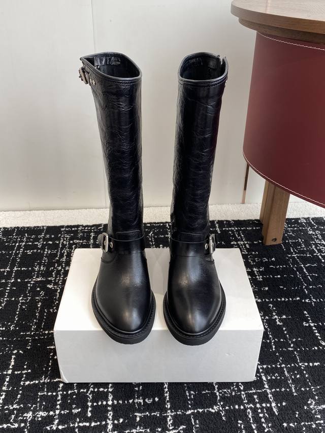 代购级 Golden Goose 2025秋冬新款复古西部牛仔 骑士靴超酷超飒，一秒提升造型感，时髦精必备面料：牛皮面料 内里：牛皮内里，对版私模真皮沿条橡胶组