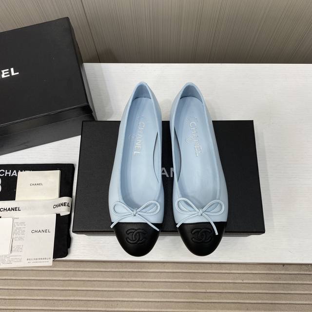 出厂价P 顶级品质一直都在升级的Chanel单鞋 Ss 顶级版本 Hk海外代购 原版1:1切割而成 Chanel香奈儿万年经典蝴蝶结 圆头芭蕾舞鞋 好品质不多