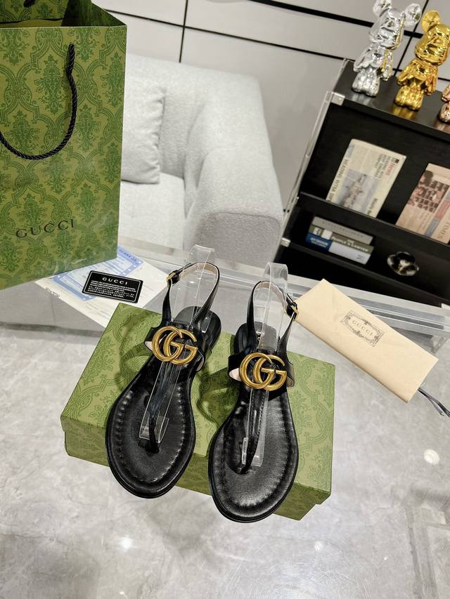 Gucci 夹脚双G凉鞋 正品一比一开发 原版材料 欢迎细节对比 码数:35-40