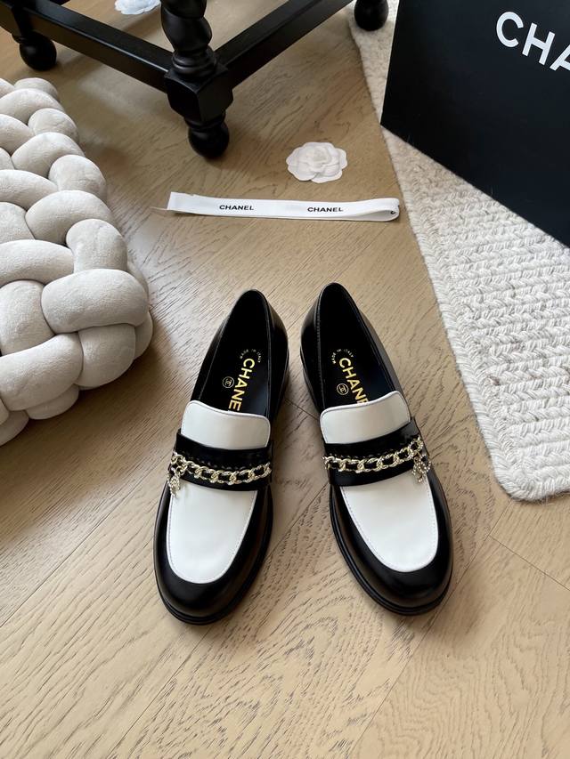 Chanel 25K新款厚底乐福鞋顶级版本！抢先发售鞋面牛皮 内里羊皮 真皮大底码数：34-41 34 40 41定制不退换
