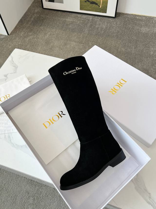 工厂P价 女装女鞋 运动原单 Dior 迪奥2025Ss复古英伦风布洛克新款骑士长靴 萱型百搭瘦脚Yyds.造型立体饱满，帅气十足 上脚舒适 一款非常复古风、气