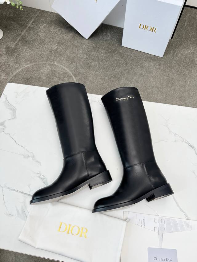 工厂P价 女装女鞋 运动原单 Dior 迪奥2025Ss复古英伦风布洛克新款骑士长靴 萱型百搭瘦脚Yyds.造型立体饱满，帅气十足 上脚舒适 一款非常复古风、气