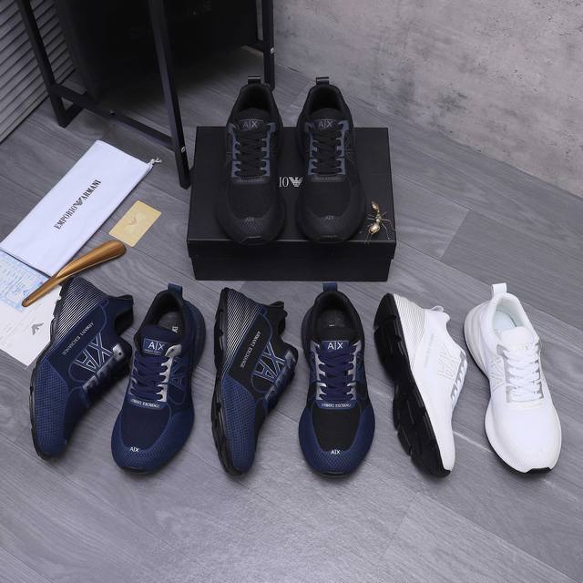 调工厂P价 男装男鞋 运动原单 商品商标：阿玛尼 Armani 包底休闲鞋 正码码数: 38-44 商品材料：精选透气织布鞋面 网内里 牛皮鞋垫 橡胶大底